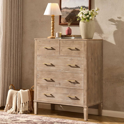 Sienna 5 Drawer Chest - Washed Wood - DUSK