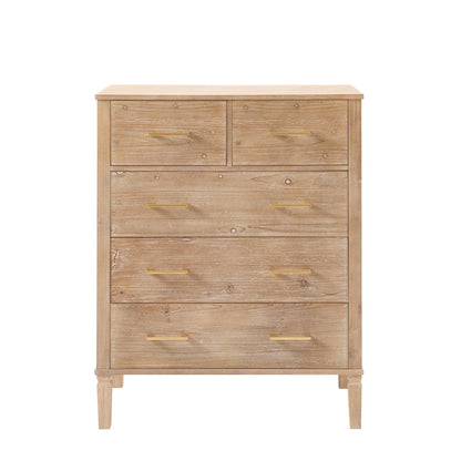 Sienna 5 Drawer Chest - Washed Wood - DUSK