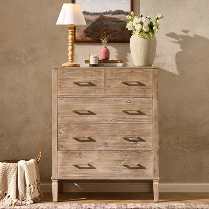 Sienna 5 Drawer Chest - Washed Wood - DUSK
