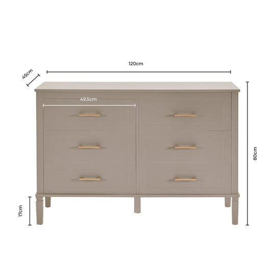 Sienna 6 Drawer Chest - Natural - DUSK