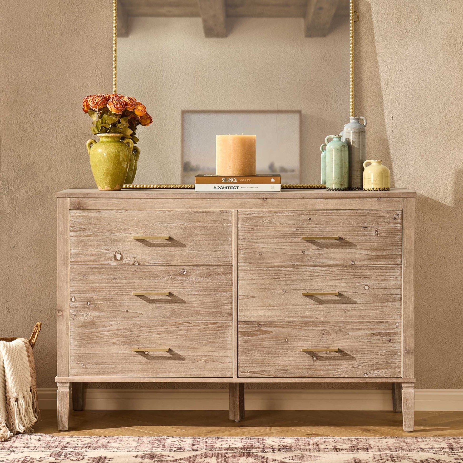 Sienna 6 Drawer Chest - Washed Wood - DUSK