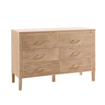 Sienna 6 Drawer Chest - Washed Wood - DUSK
