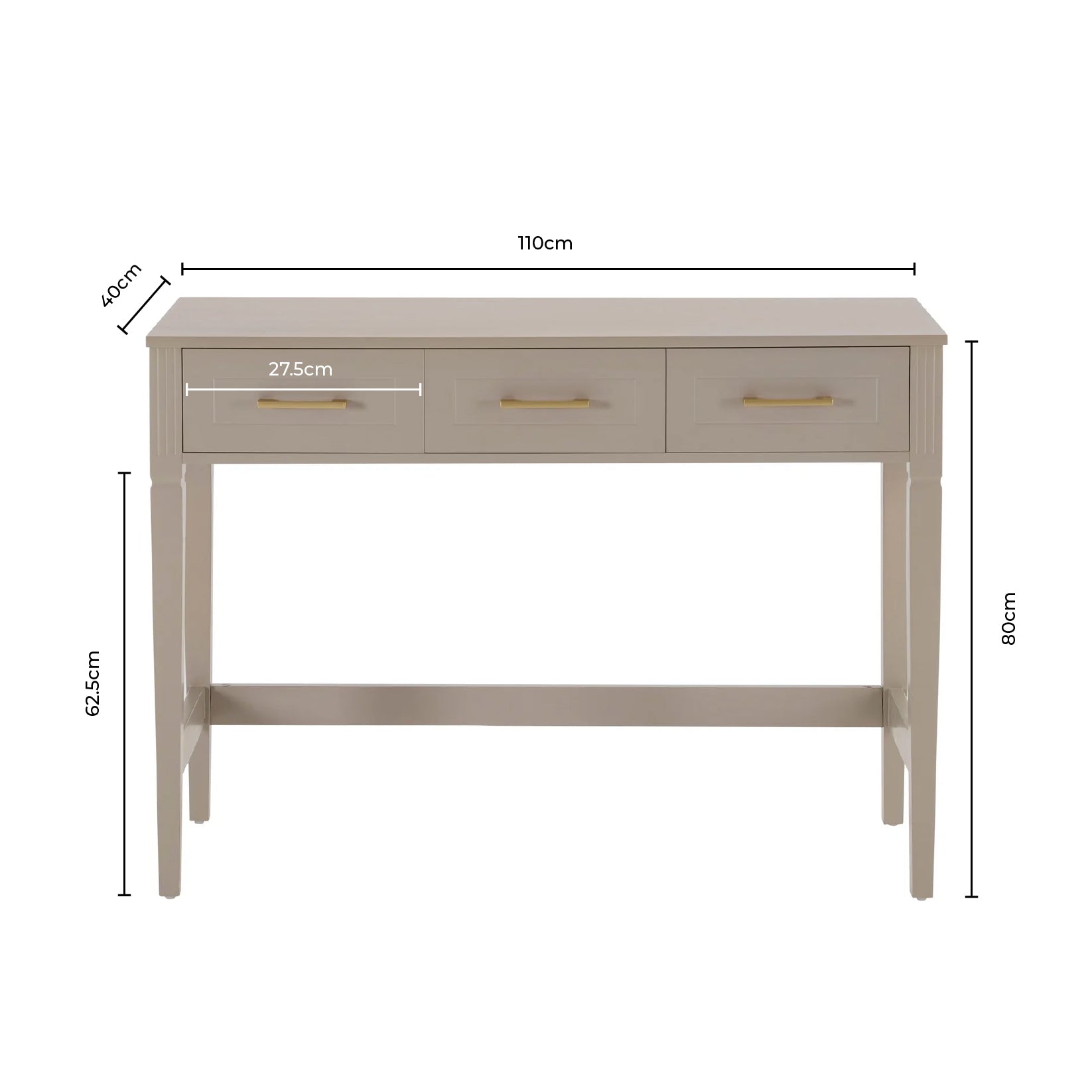 Sienna Dressing Table Console - Cream - DUSK