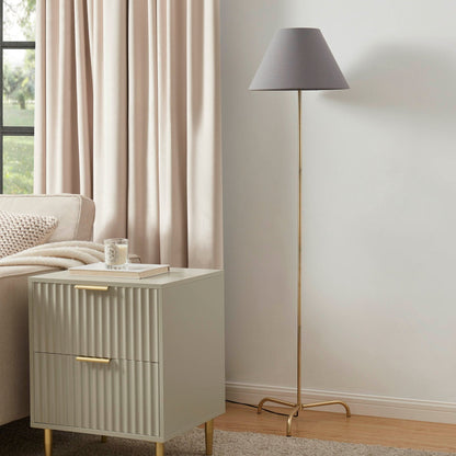 Sisu Traditional Floor Lamp - Brass/Grey - DUSK