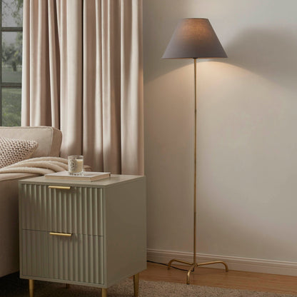 Sisu Traditional Floor Lamp - Brass/Grey - DUSK