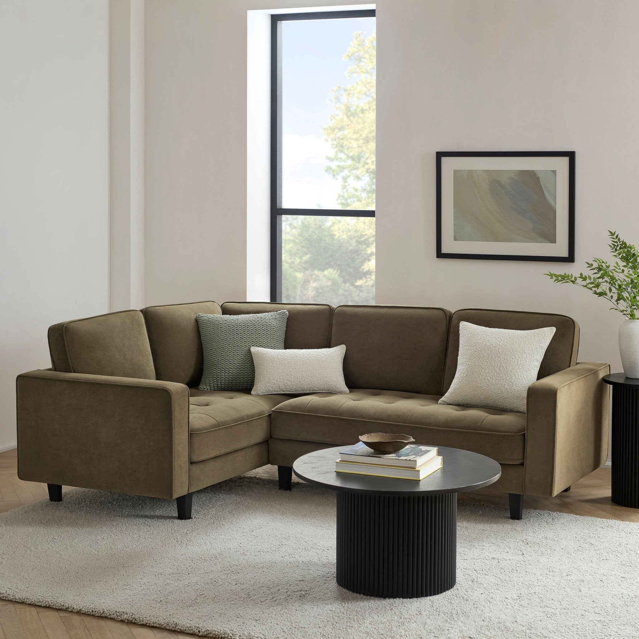 Sloane Left Hand Corner Sofa - Olive