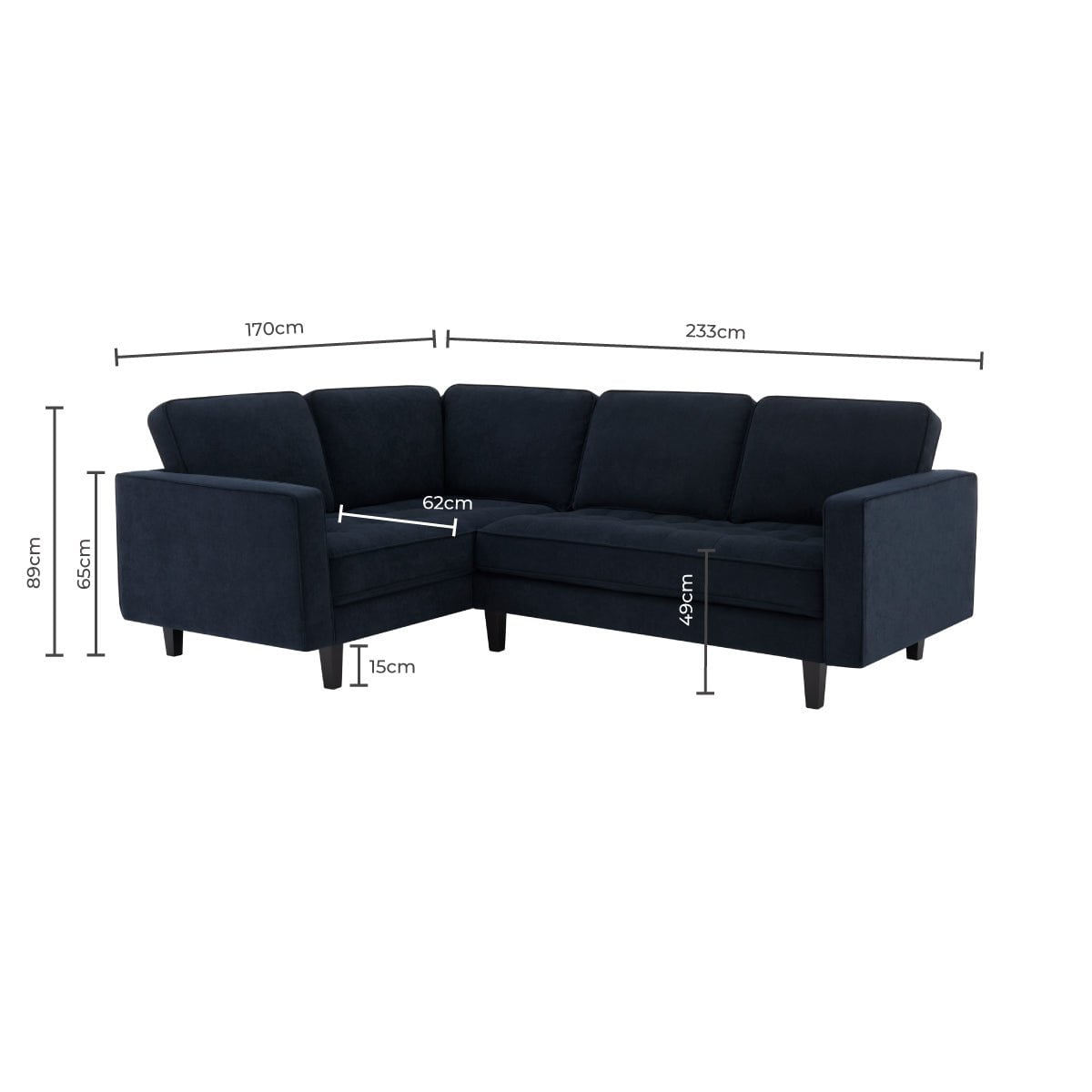 Sloane Left Hand Corner Sofa - Olive - DUSK