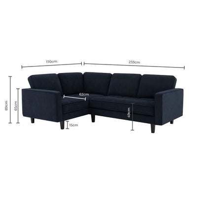 Sloane Left Hand Corner Sofa - Olive - DUSK