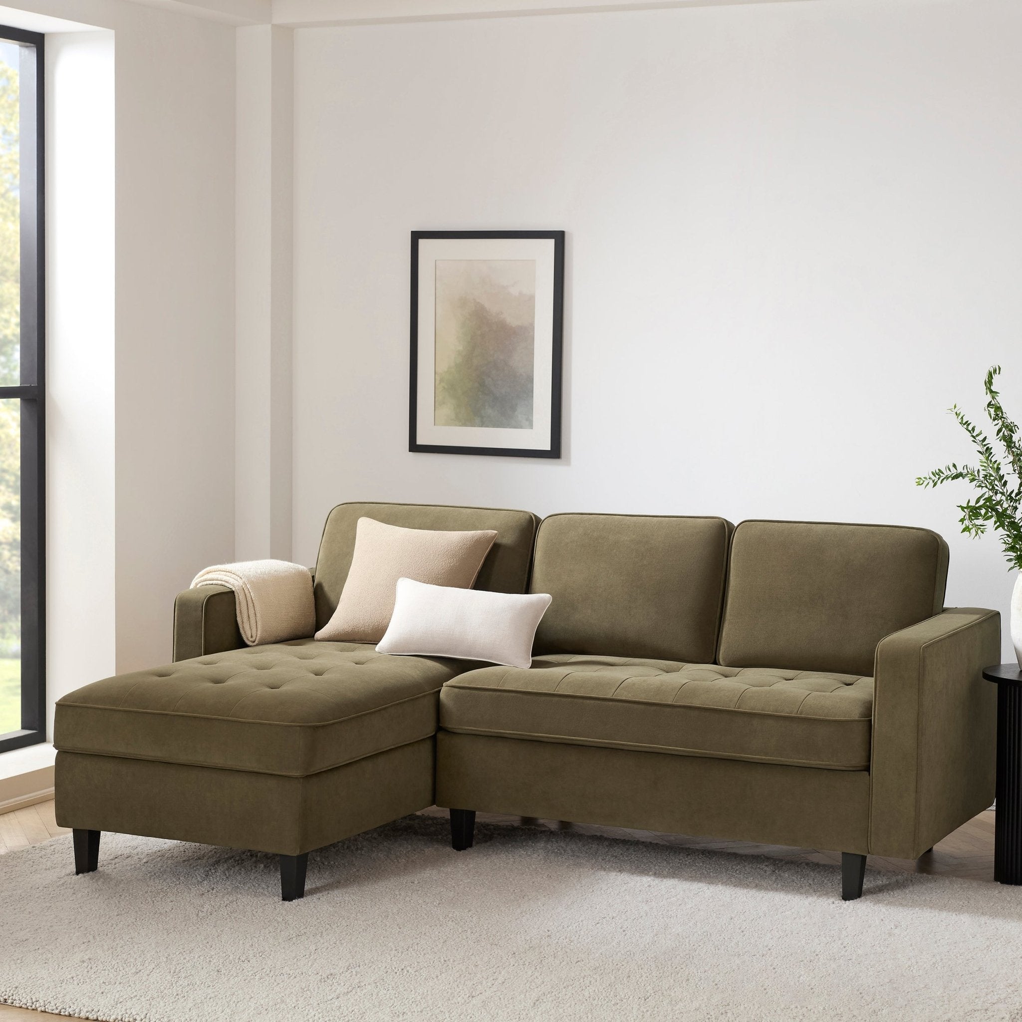 Sloane Left Hand Storage Chaise Sofa - Olive – DUSK