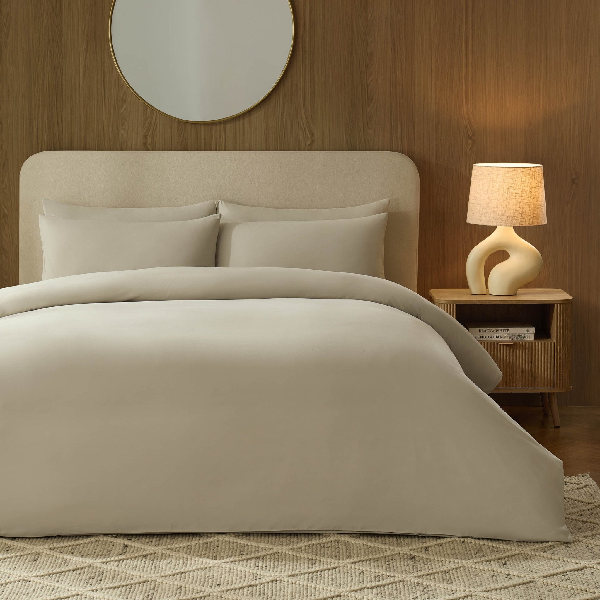 Soft Touch Microfibre Duvet Cover Set - Stone - DUSK