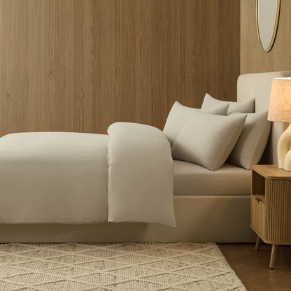 Soft Touch Microfibre Duvet Cover Set - Stone - DUSK