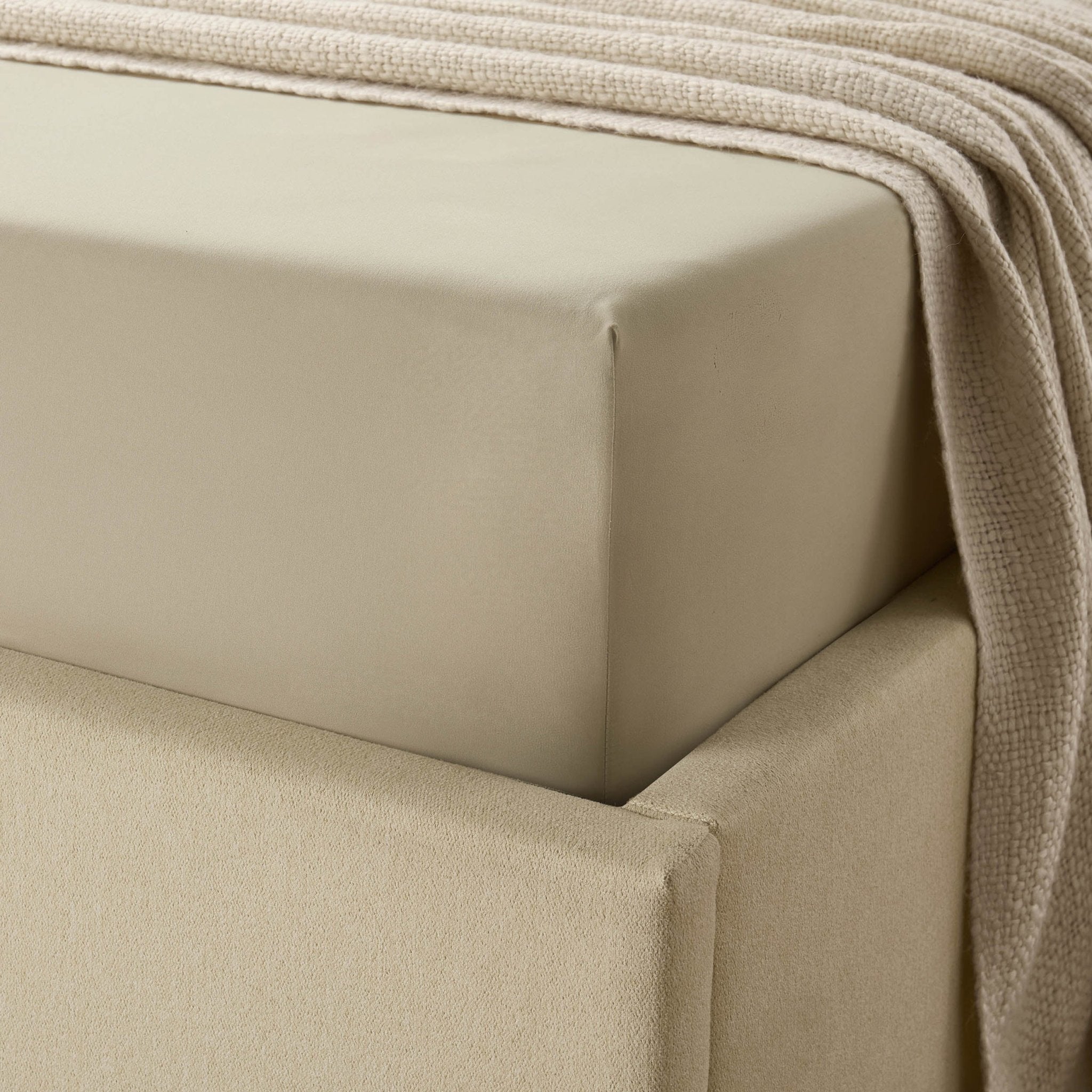Soft Touch Microfibre Fitted Sheet - Stone - DUSK