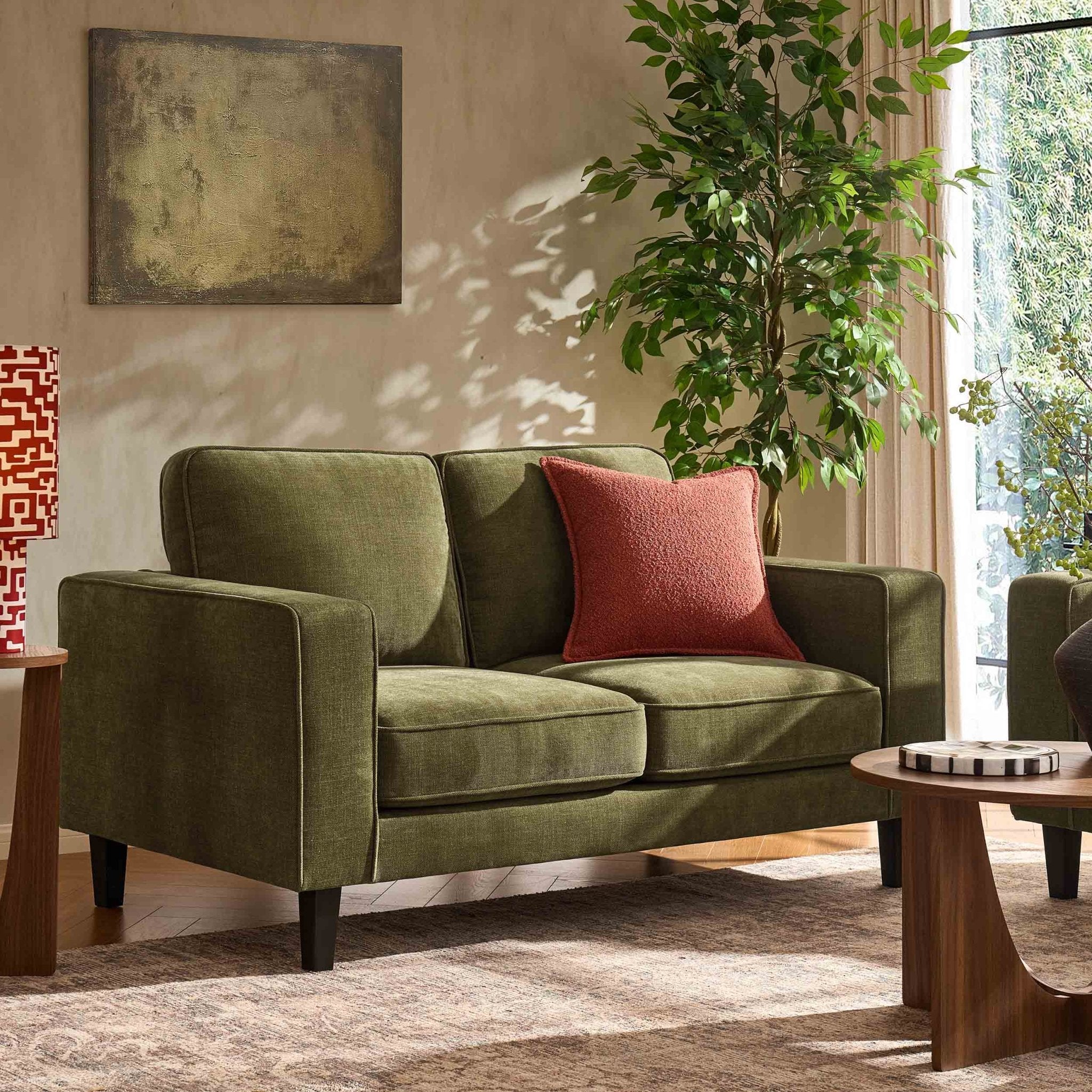 Soho 2 Seater Sofa - Chenille Olive - DUSK