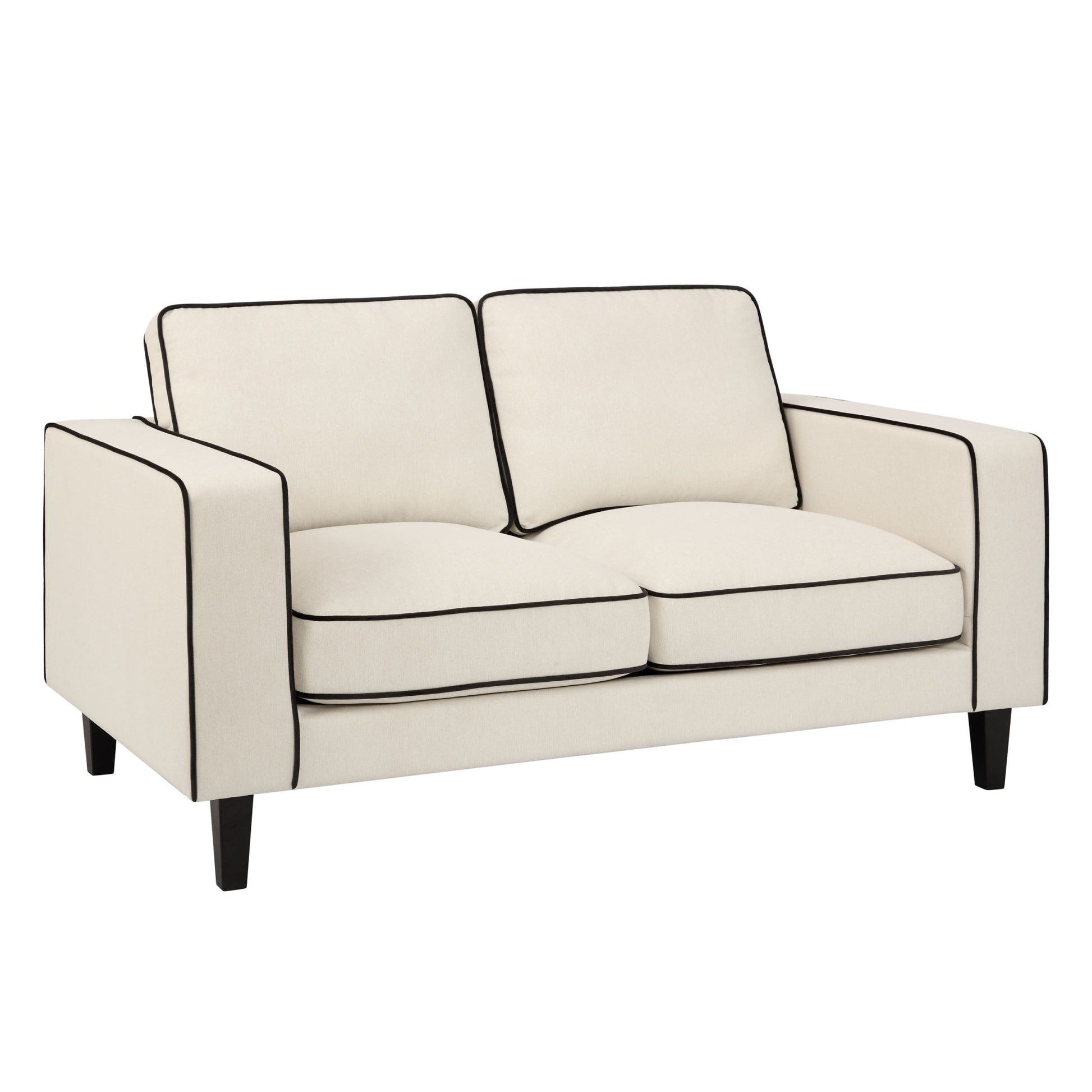Soho 2 Seater Sofa - Cream Linen/Black - DUSK