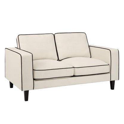 Soho 2 Seater Sofa - Cream Linen/Black - DUSK