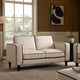 Soho 2 Seater Sofa - Cream Linen/Black - DUSK