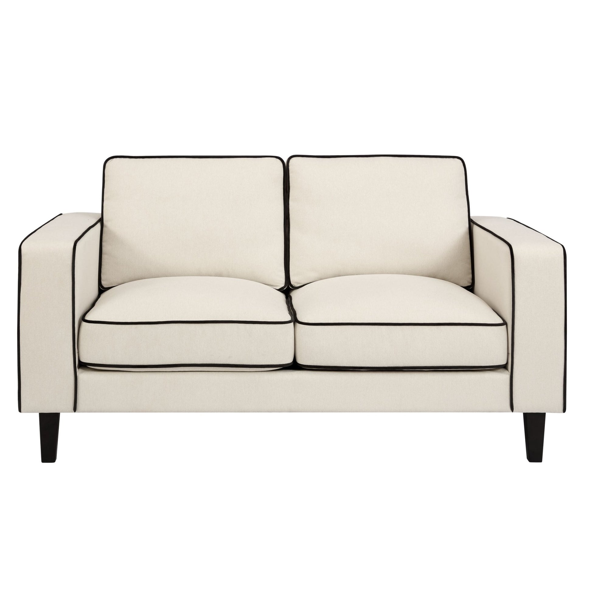 Soho 2 Seater Sofa - Cream Linen/Black - DUSK