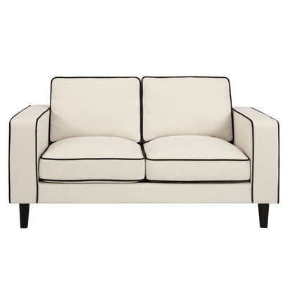 Soho 2 Seater Sofa - Cream Linen/Black - DUSK