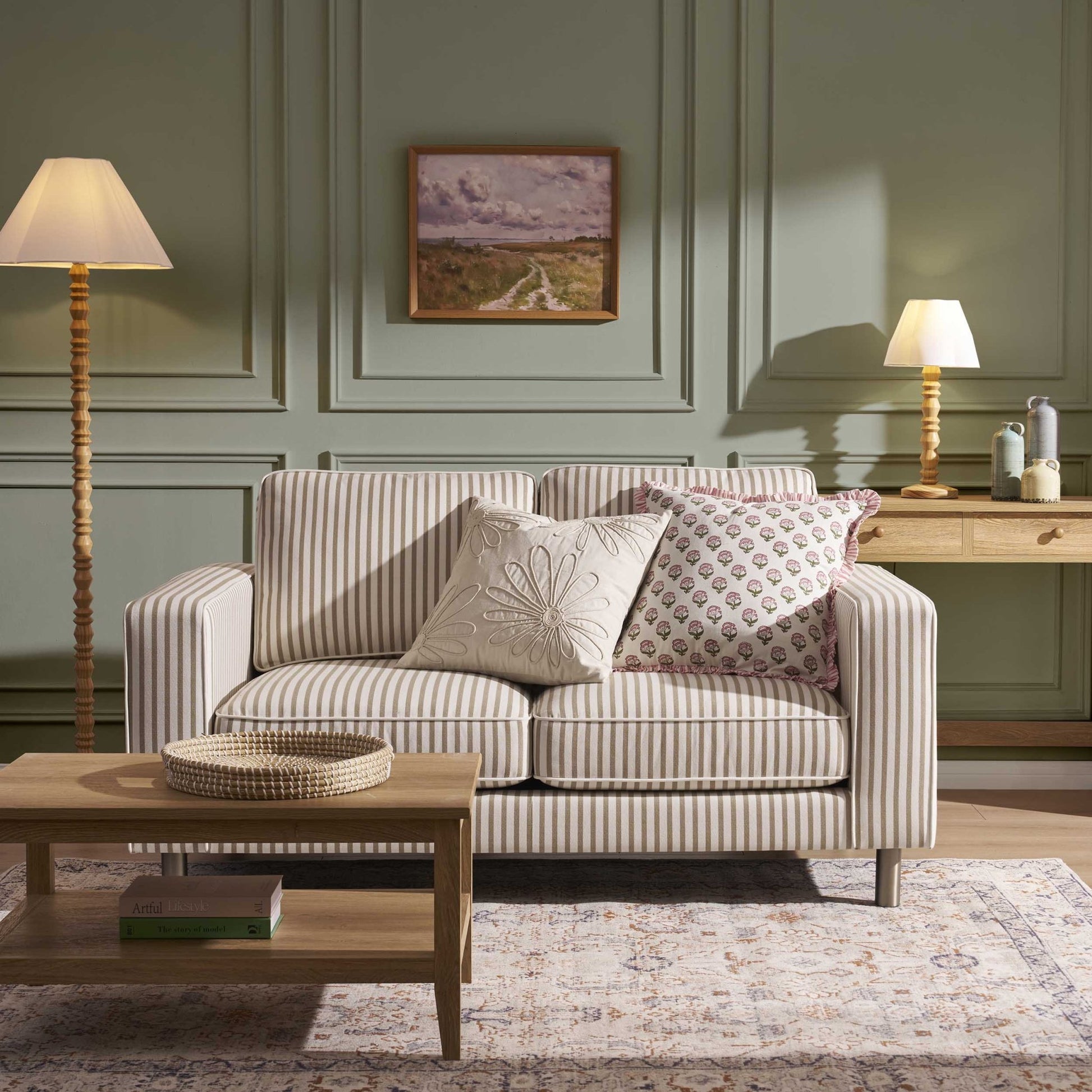 Soho 2 Seater Sofa - Sand Stripe - DUSK