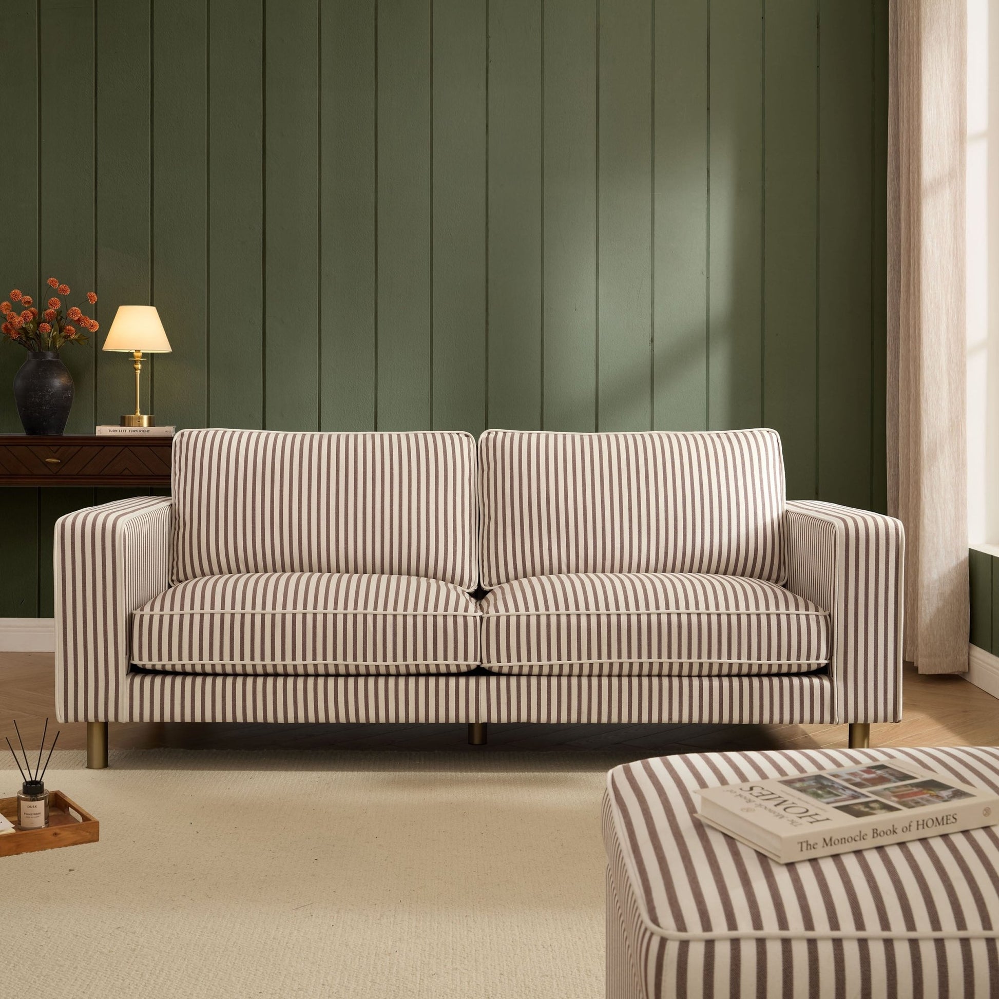 Soho 3 Seater Sofa - Chocolate Stripe - DUSK