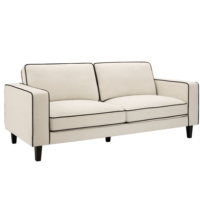 Soho 3 Seater Sofa - Cream Linen/Black - DUSK