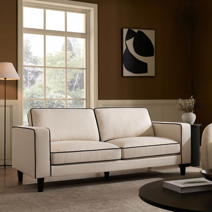 Soho 3 Seater Sofa - Cream Linen/Black - DUSK