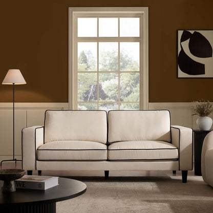 Soho 3 Seater Sofa - Cream Linen/Black - DUSK