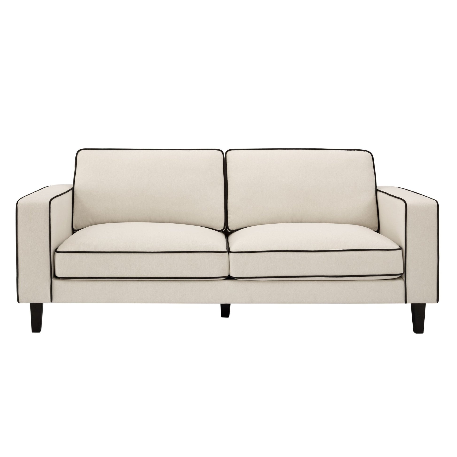 Soho 3 Seater Sofa - Cream Linen/Black - DUSK
