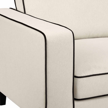 Soho 3 Seater Sofa - Cream Linen/Black - DUSK