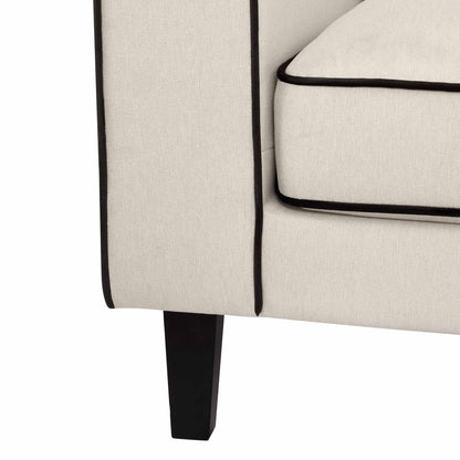 Soho 3 Seater Sofa - Cream Linen/Black - DUSK