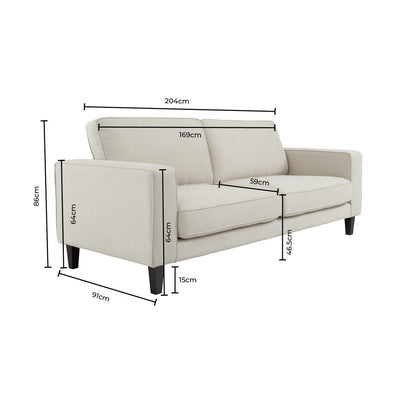 Soho 3 Seater Sofa - Sand Stripe - DUSK