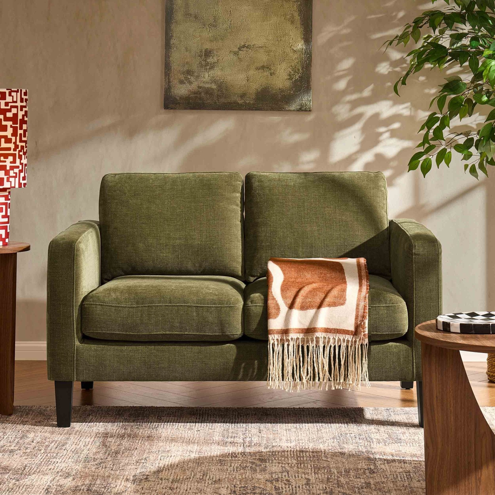 Soho Compact 2 Seater Sofa - Chenille Olive - DUSK