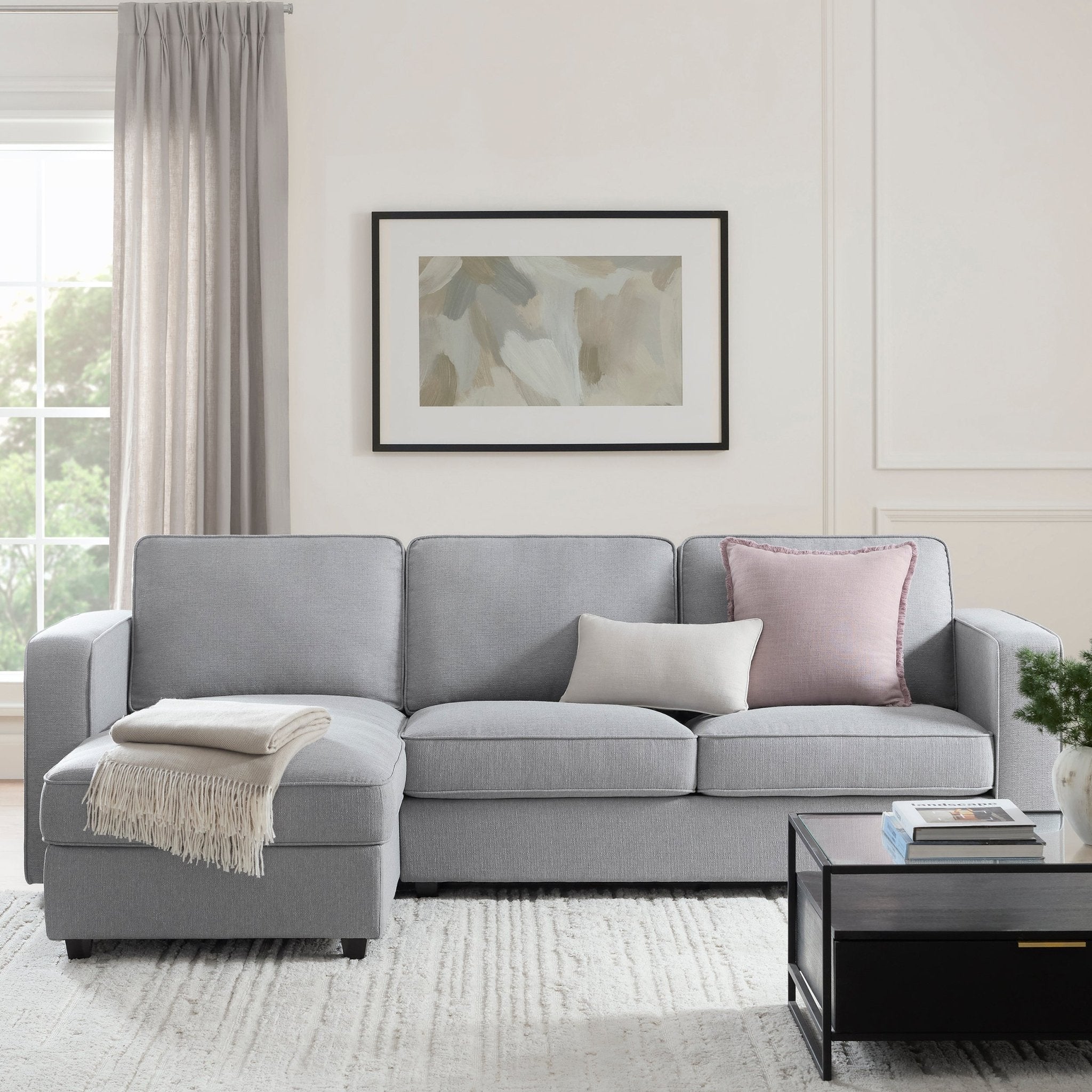 Soho Left Hand Storage Chaise Sofa - Mid Grey – DUSK