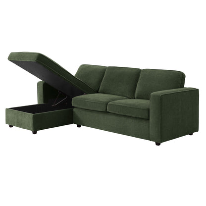Soho Left Hand Storage Chaise Sofa - Dark Olive - DUSK