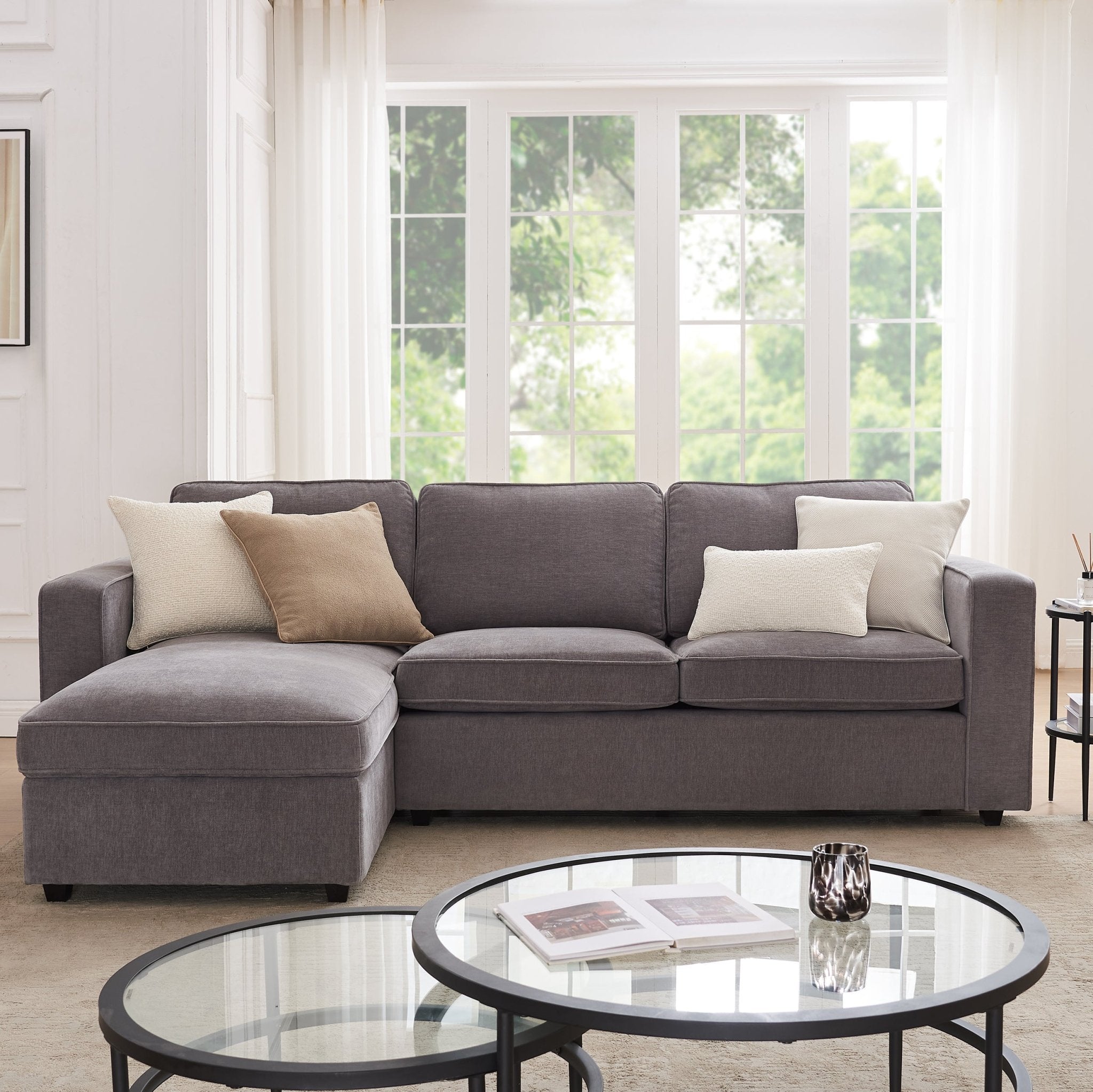 Soho Left Hand Storage Chaise Sofa - Grey – DUSK
