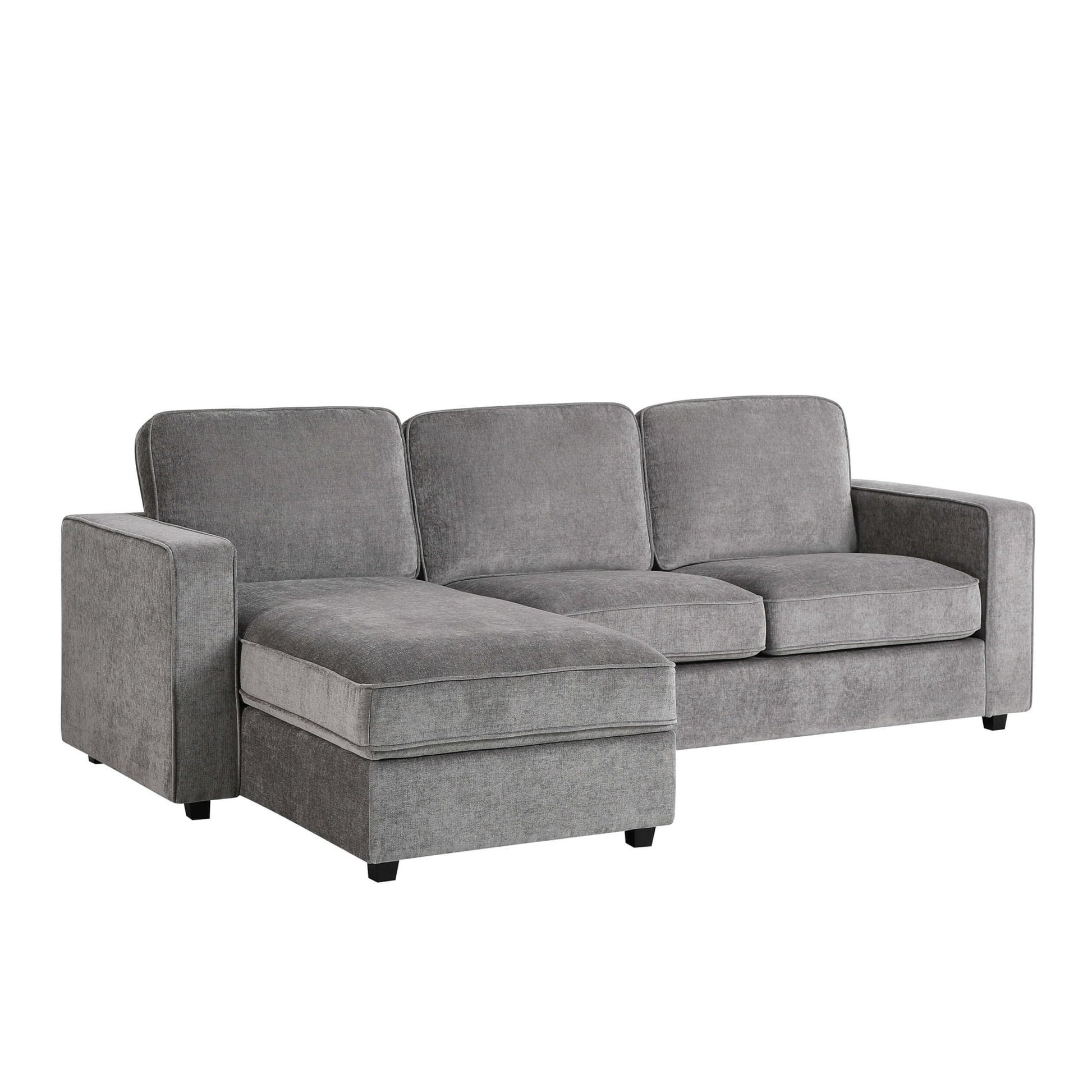 Soho Left Hand Storage Chaise Sofa - Grey - DUSK