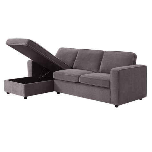 Soho Left Hand Storage Chaise Sofa - Grey - DUSK