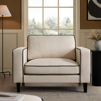 Soho Loveseat - Cream Linen/Black - DUSK