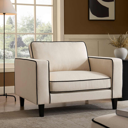 Soho Loveseat - Cream Linen/Black - DUSK