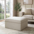 Soho Ottoman Storage Pouffe - Beige - DUSK