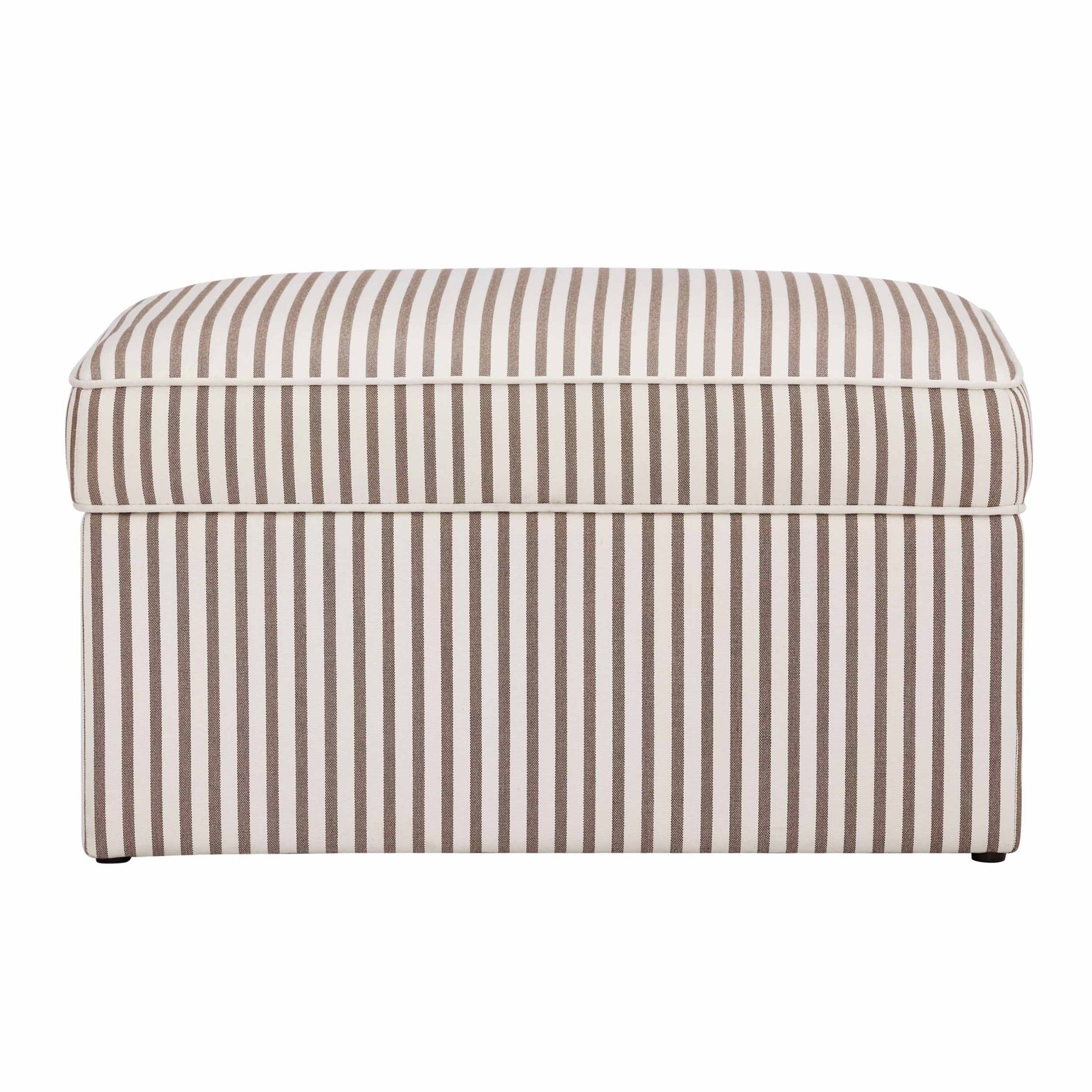 Soho Ottoman Storage Pouffe - Chocolate Stripe - DUSK