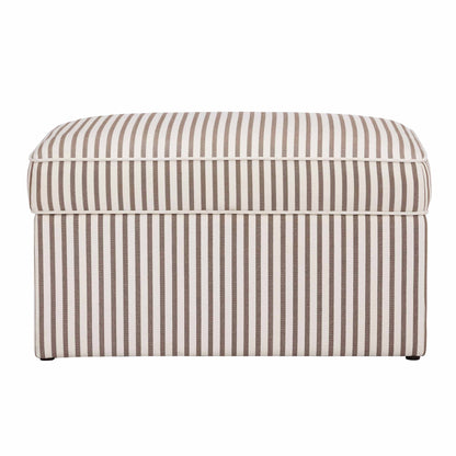 Soho Ottoman Storage Pouffe - Chocolate Stripe - DUSK