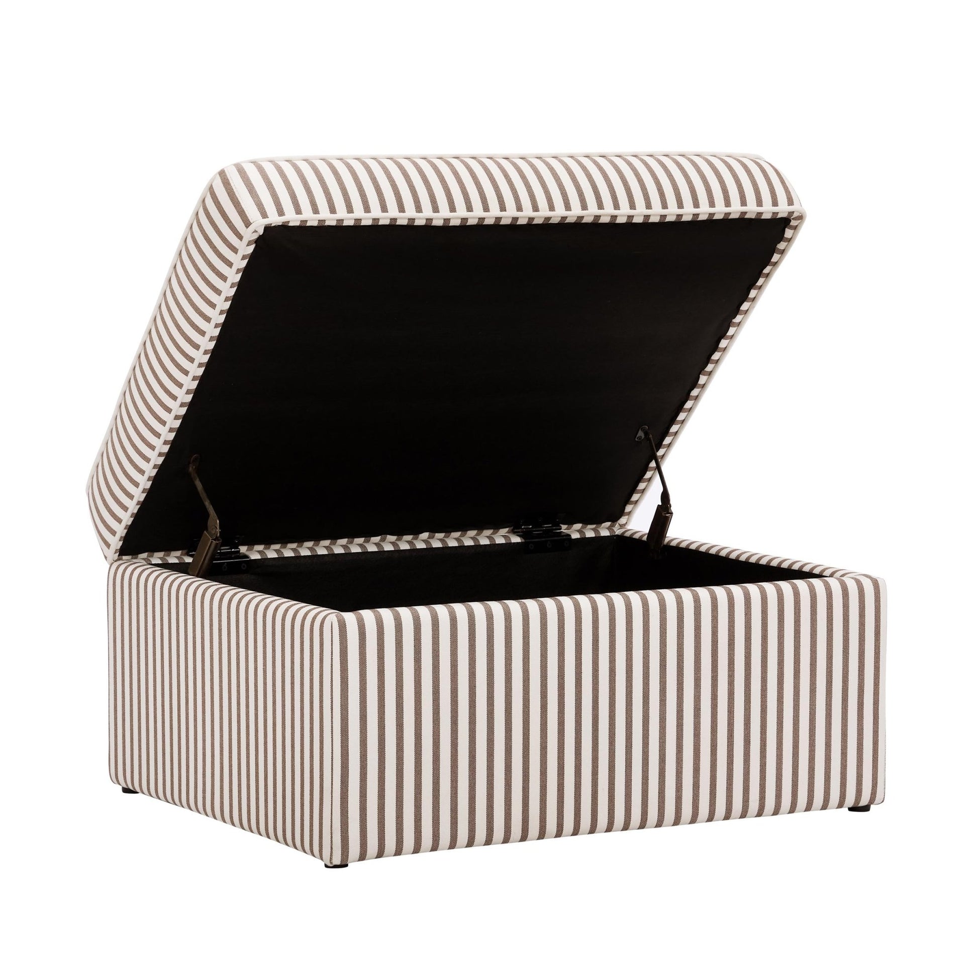 Soho Ottoman Storage Pouffe - Chocolate Stripe - DUSK