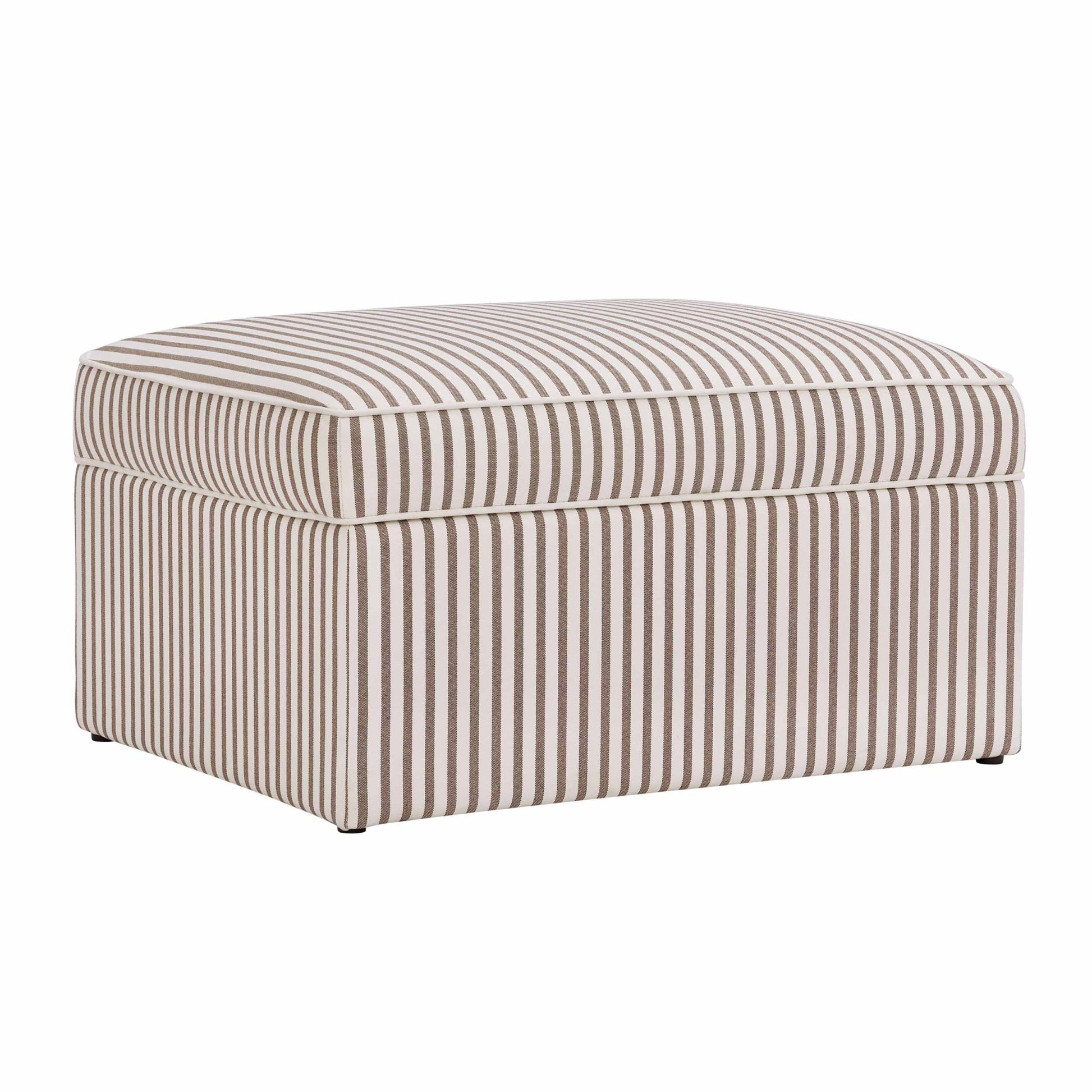 Soho Ottoman Storage Pouffe - Chocolate Stripe - DUSK