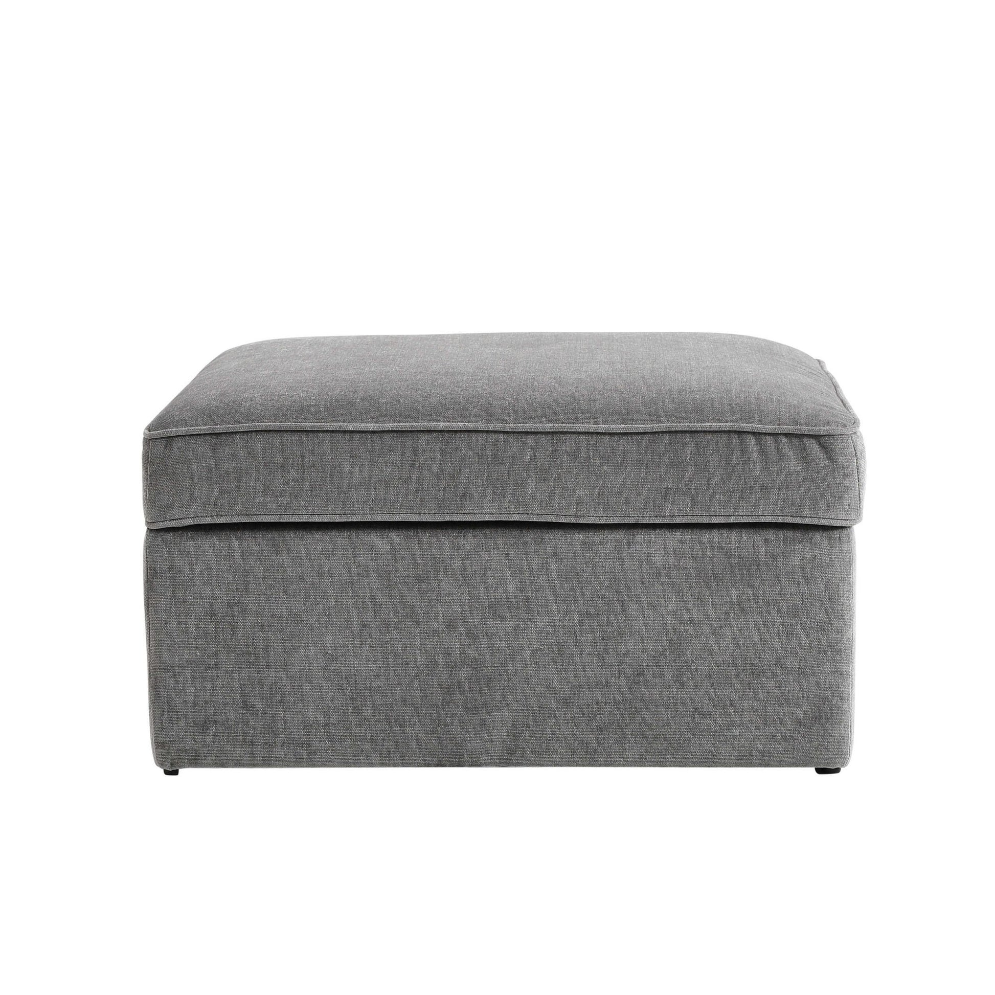 Soho Ottoman Storage Pouffe - Grey - DUSK