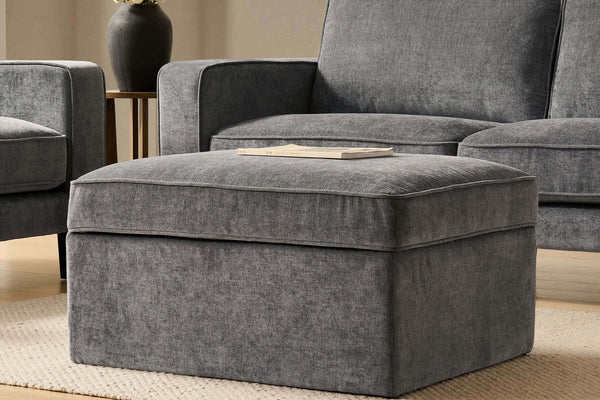 Soho Ottoman Storage Pouffe - Grey - DUSK