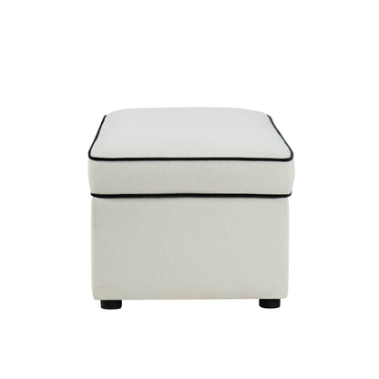 Soho Rectangle Ottoman Storage - Contrast Piping - DUSK