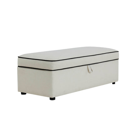 Soho Rectangle Ottoman Storage - Contrast Piping - DUSK