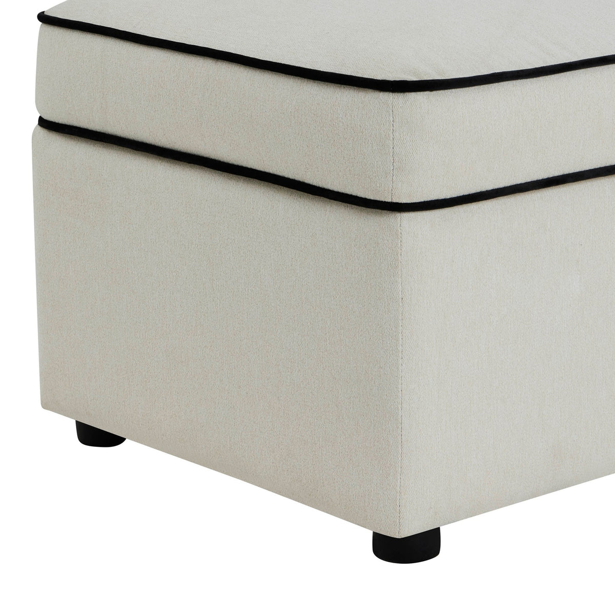 Soho Rectangle Ottoman Storage - Contrast Piping - DUSK