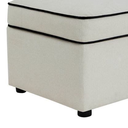 Soho Rectangle Ottoman Storage - Contrast Piping - DUSK